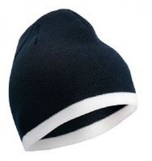 Mütze Strick Kontrast myrtle beach dunkelblau/weiß